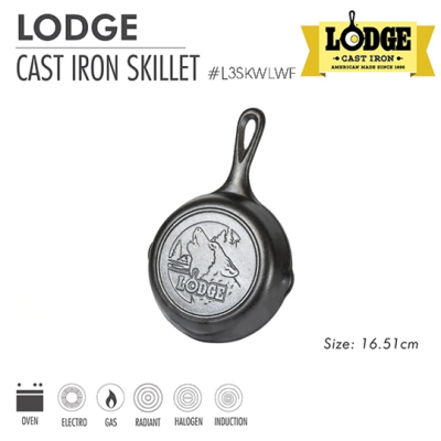 Chảo gang Lodge - L3SKWLWF Chảo gang 16.5cm hình sói